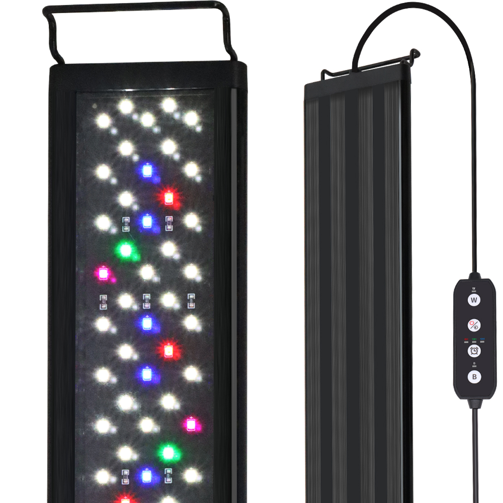 Aquarium Planting Ideas - ไฟ LED สเปกตรัมเต็มสำหรับตู้ปลาขนาด 12-30 นิ้ว พร้อมฟังก์ชั่นตั้งเวลาและหน่วยความจำ