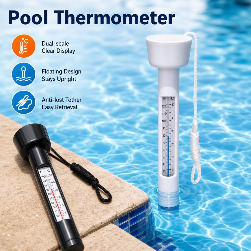 Planted Aquarium Temperature - เครื่องวัดอุณหภูมิสระว่ายน้ำแบบลอยน้ำพร้อมสายวัดอุณหภูมิน้ำสำหรับสระว่ายน้ำ ตู้ปลา ตู้เลี้ยงปลา