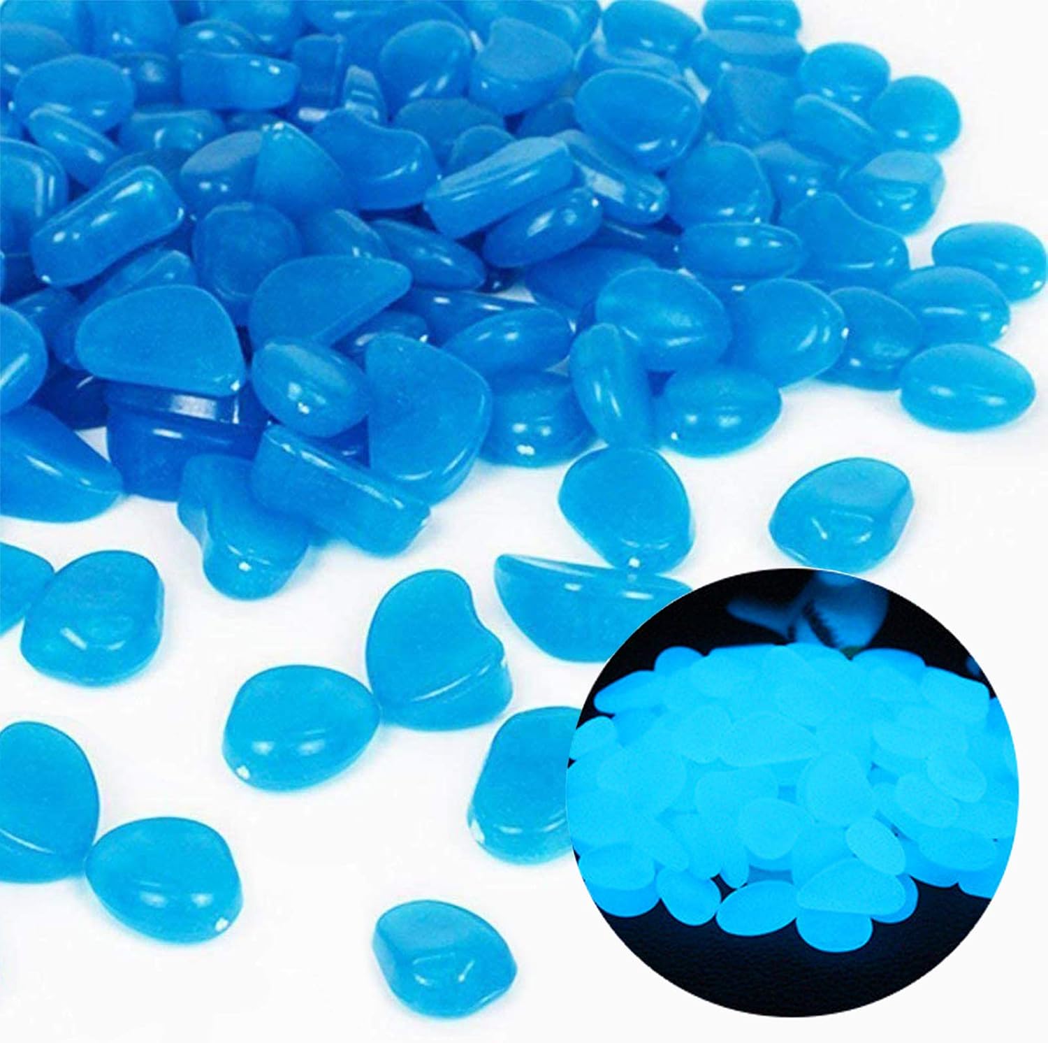 Aquarium Planting Ideas - ถังปลา Rocks Glow Blue Pebbles สําหรับ