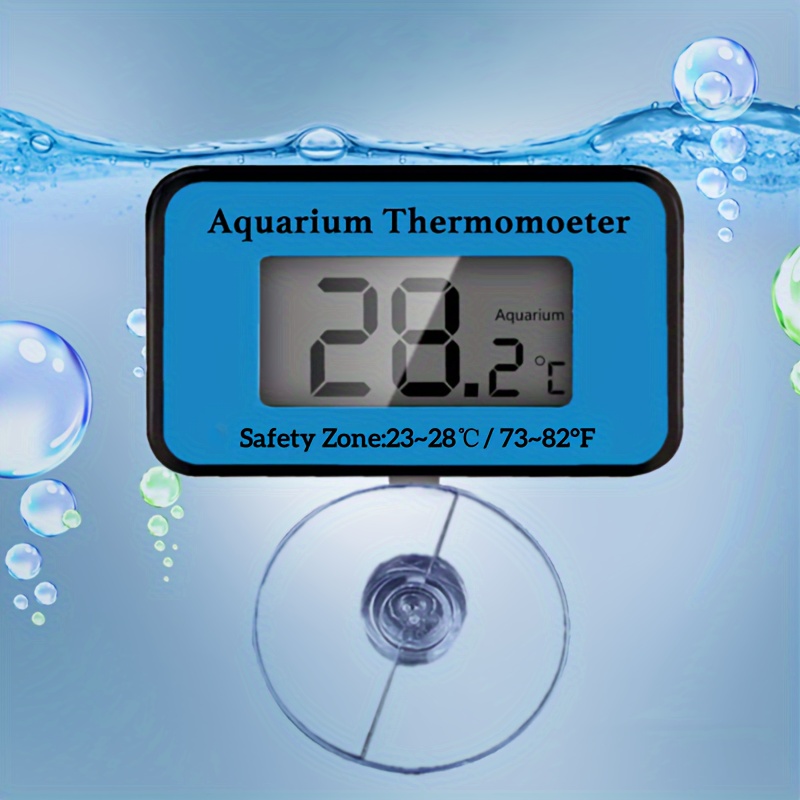 Planted Aquarium Temperature - เครื่องวัดอุณหภูมิในตู้ปลาแบบดิจิตอล LCD กันน้ำ พร้อมจุกดูด วัดอุณหภูมิน้ำในตู้ปลา เครื่องวัดอุณหภูมิในน้ำ