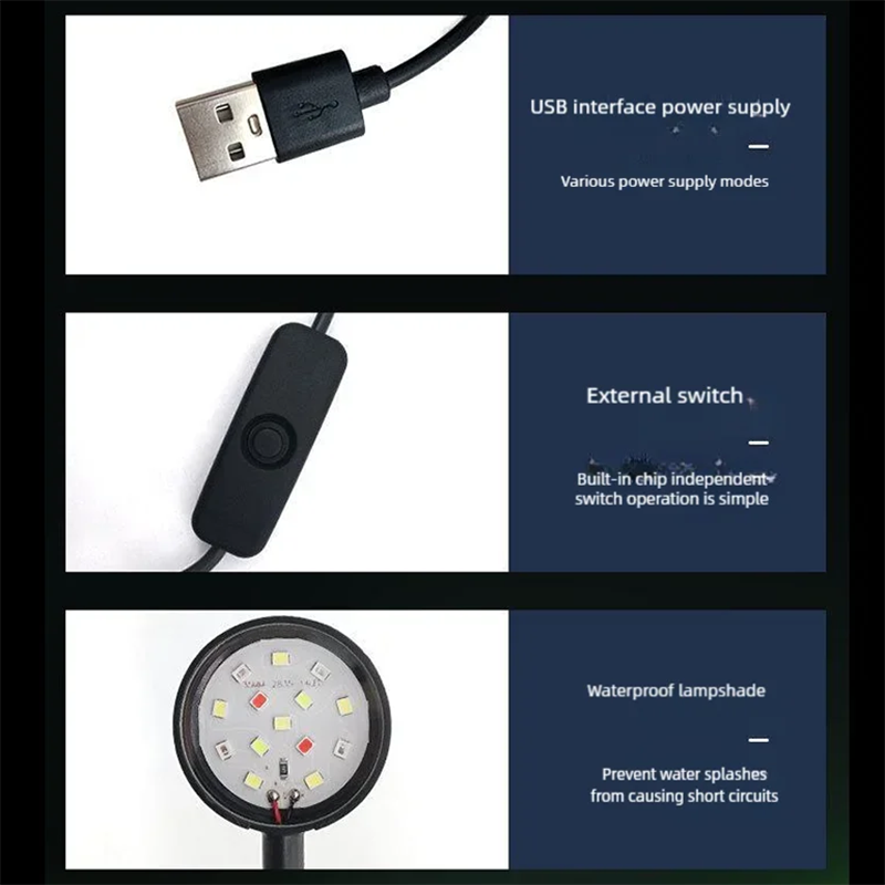 ไฟ LED แบบหนีบสำหรับตู้ปลา USB - Aquarium Plant Vitamins บทวิจารณ์และราคา