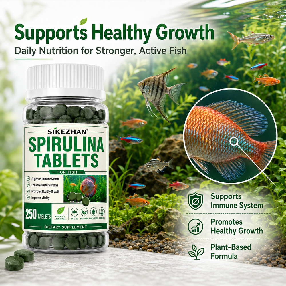 3 ขวดเม็ดสาหร่ายสไปรูลิน่าอาหา - Aquarium Plant Vitamins บทวิจารณ์และราคา